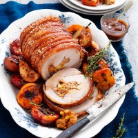 Roast Pork with Chutney Stuffing and Glazed Fruits